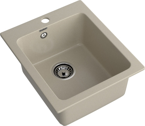 Кухонная мойка Granfest Praktik P-505 топаз 43х51 цвет серый поверхность матовая - фото 2