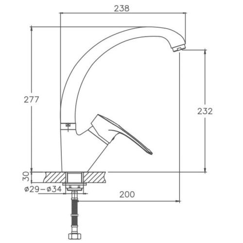 Смеситель для кухни Cron CN77318-RS на мойку сатин - фото 3