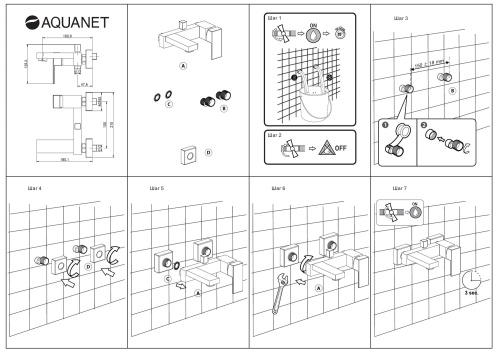 Смеситель для ванны с душем Aquanet Blanco AF420-20W настенный белый - фото 2