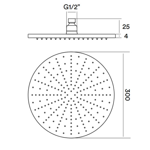 Верхний душ QuadroDesign SF048AS сталь - фото 2