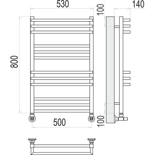 Полотенцесушитель Terminus 4630080268401 53х80 водяной хром - фото 3