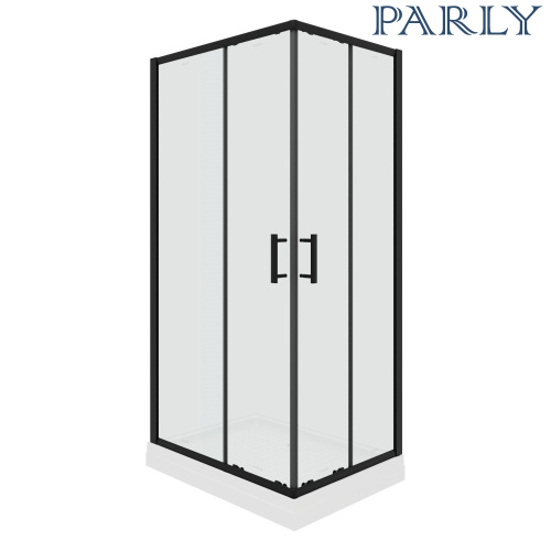 Душевой уголок Parly ZQ121B 120х80 стекло прозрачное профиль черный с поддоном - фото 2