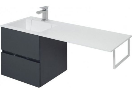 Раковина из искусственного камня Aquanet Фортуна НФ-00016403 120х48 подвесная цвет белый 1 отверстие под смеситель - фото 2