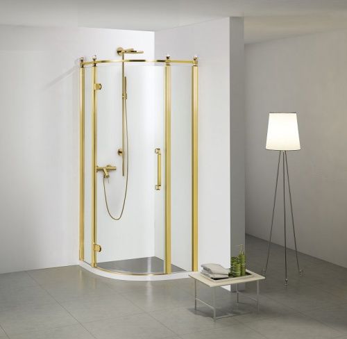 Душевой уголок Azario ONTARIO AZ-NBB2231-L 900 GOLD 90х90 стекло прозрачное профиль золото без поддона - фото 2