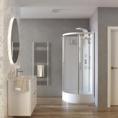 Душевая кабина Taliente TA-100CW 100х100 четверть круга без крыши ориентация универсальная - фото 3