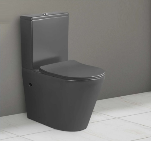 Унитаз напольный с бачком Cerutti SPA CT9865 черный матовый с сиденьем микролифт безободковый каскадный смыв - фото 2