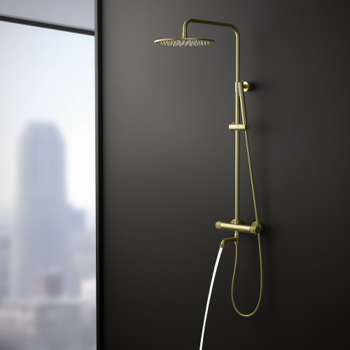 Душевая стойка Timo Tetra-thermo SX-0169/00 настенная цвет золото матовое - фото 5