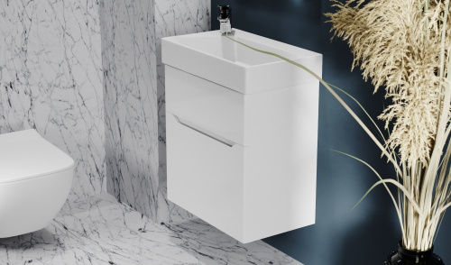 Тумба под раковину Jorno FOLK Folk.01.55/P/W/JR 52х32х55 подвесная цвет белый - фото 3