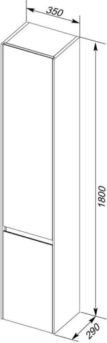 Шкаф-пенал Aquanet Гласс 00196962 35х29х180 напольный/подвесной цвет белый - фото 5