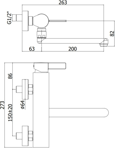 Смеситель для кухни Paffoni Rock RO161ST настенный сталь - фото 2