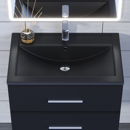 Раковина кварцевая Uperwood Foster Quartz 291030035 70х46 полувстраиваемая цвет черный - фото 4