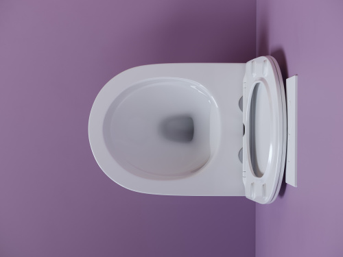 Унитаз подвесной Ceramica Nova UNO CN11001 белый с сиденьем микролифт безободковый душевой смыв - фото 5