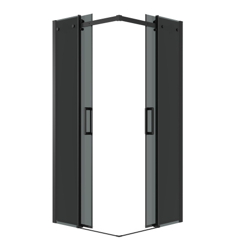 Душевой уголок Grossman Classic 300.K33.04.1010.21.10 100х100 стекло тонированное профиль черный матовый без поддона - фото 2