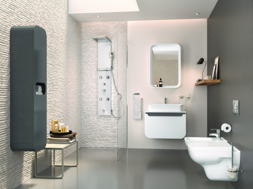 Шкаф-пенал Creavit Pion Plus PN2160.01.GR 40х32х160 подвесной цвет серый - фото 4