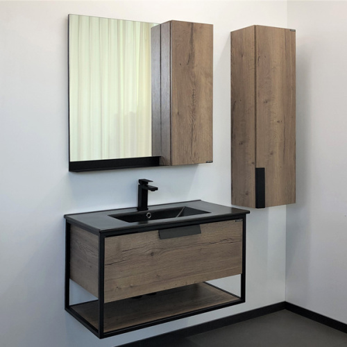 Тумба с раковиной Comforty Бонн 00-00001937CF 91х47х52 подвесная цвет дуб темный - фото 5