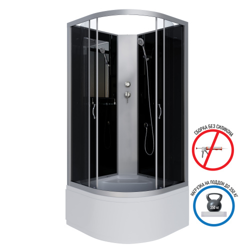 Душевая кабина Niagara Classic 25071434BK 80х80 четверть круга без крыши ориентация универсальная - фото 2