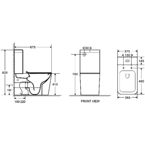 Унитаз напольный с бачком WeltWasser WW GELBACH 001 XL MT-BL (10000005776) черный матовый с сиденьем микролифт безободковый душевой смыв - фото 2
