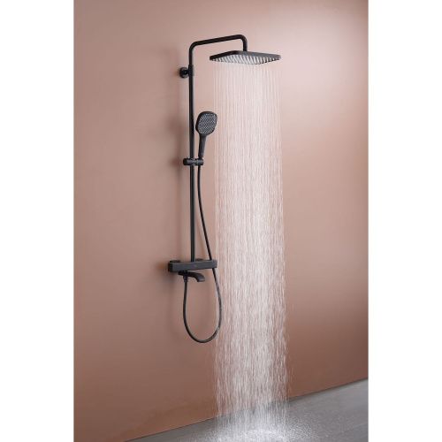 Душевая стойка Raglo R22.26.06 настенная цвет черный - фото 4