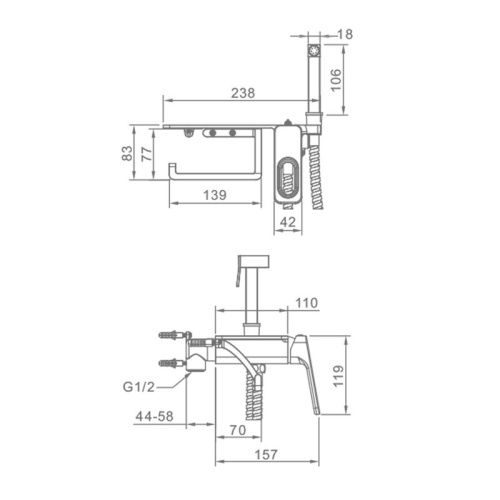 Гигиенический душ со смесителем Raglo R51.55.09 графит - фото 2