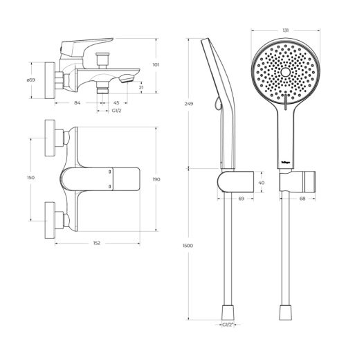 Смеситель BelBagno MARINO MARINO-VASM-CRM настенный хром - фото 3