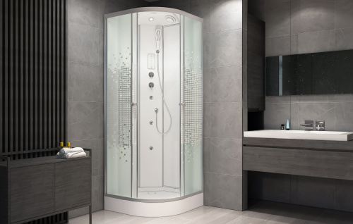 Душевая кабина AvaCan L901GM+EL 100х100 четверть круга с крышей ориентация универсальная - фото 2