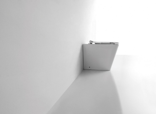 Унитаз приставной CeramaLux 3170 белый глянцевый с сиденьем микролифт безободковый каскадный смыв - фото 4