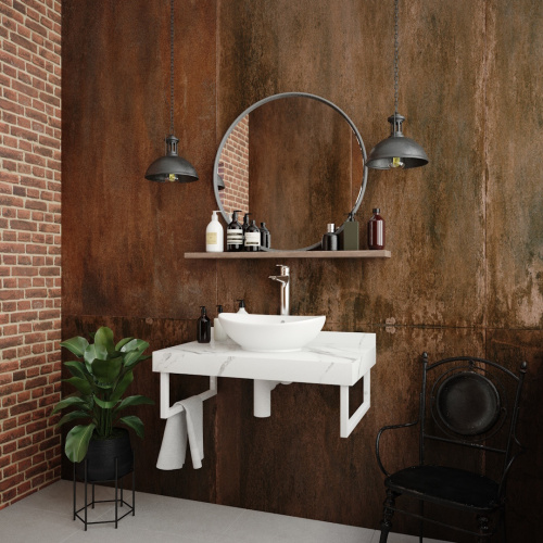 Столешница Teymi Helmi T150108 80х50 подвесная цвет белый - фото 4