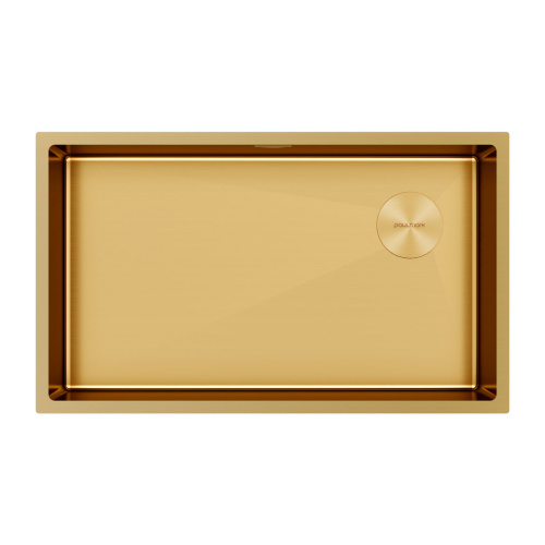 Кухонная мойка Paulmark NEXT-SKEW 74 UNI PM887444-BG 74х44 цвет брашированное золото поверхность матовая