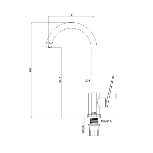 Смеситель для кухни Tokito KOMAKI TOK-KOM-1013 на раковину хром - фото 4