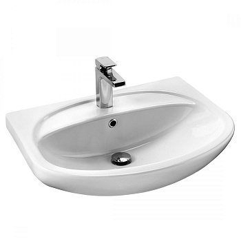 Раковина керамическая Onika Стелла 1WH110174 67х50 накладная цвет белый 1 отверстие под смеситель