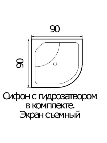Душевой поддон WEMOR 90/40 C (10000003924) 90х90 акрил белый с каркасом - фото 2