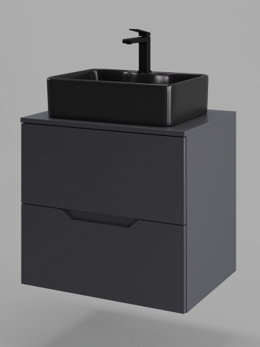 Тумба с раковиной Orange Line Li-60TugMDF+B01-475MB 61х46х70 цвет серый - фото 2