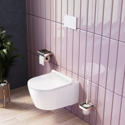 Унитаз подвесной Damixa Jupiter DX77C1700SC белый с сиденьем микролифт безободковый каскадный смыв - фото 4