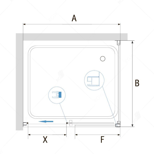 Душевой уголок RGW Passage 35087648-21 140х80 стекло матовое профиль хром глянцевый без поддона - фото 3