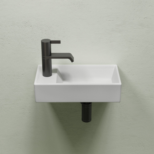 Раковина из сантехнического фарфора Ceramica Nova ELEMENT CN6051RMW 42х22 подвесная цвет белый матовый 1 отверстие под смеситель - фото 5