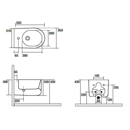 Биде Kerasan Nolita 532530 подвесное