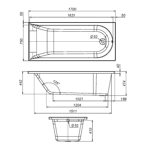 Каркас для ванны Am.Pm Spirit W72A-170-075W-R2 - фото 3