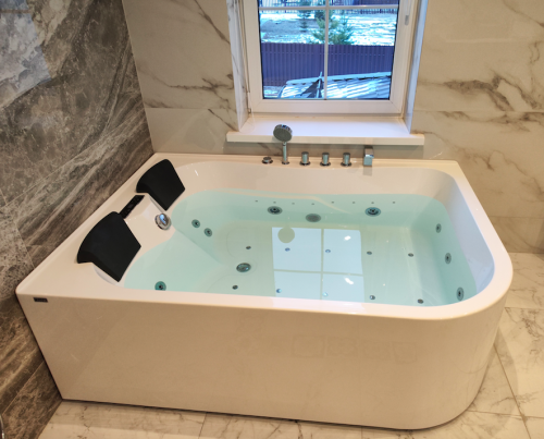 Ванна акриловая гидромассажная Frank 2015110 170х120 угловая асимметричная с каркасом - фото 4