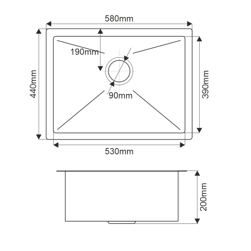 Кухонная мойка Melana ProfLine MLN-R5844HK 58х44 цвет сатин поверхность матовая - фото 3