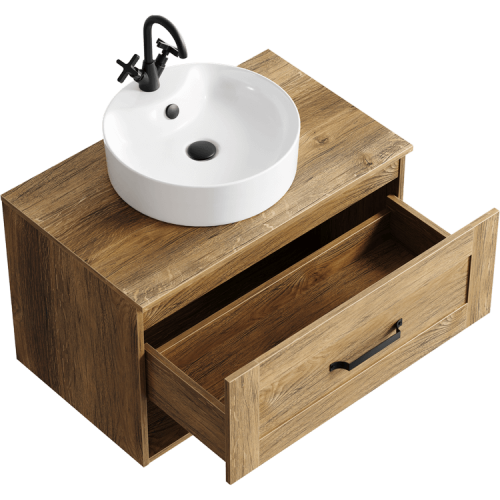 Тумба под раковину Aqwella Y CRF0108DB 80х48х50 подвесная цвет коричневый - фото 2