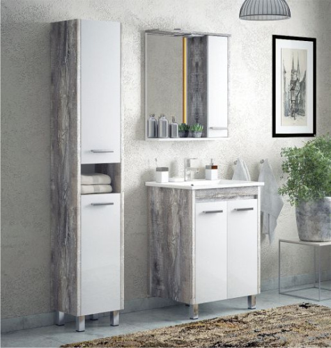 Шкаф-пенал Corozo Лорена SD-00000304 35х29х187 цвет белый/коричневый - фото 5