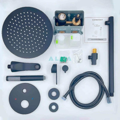 Душевая система ALMAes Marita TVZ-8833 встраиваемая цвет черный - фото 3