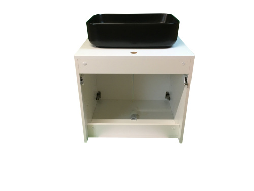Тумба с раковиной Sintesi STL.W7019_SIN-LVB-APP-409BM 60х55х50 подвесная цвет белый/черный матовый - фото 3