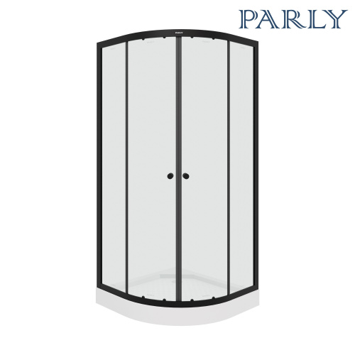 Душевой уголок Parly ZE911B 90х90 стекло прозрачное профиль черный с поддоном - фото 2