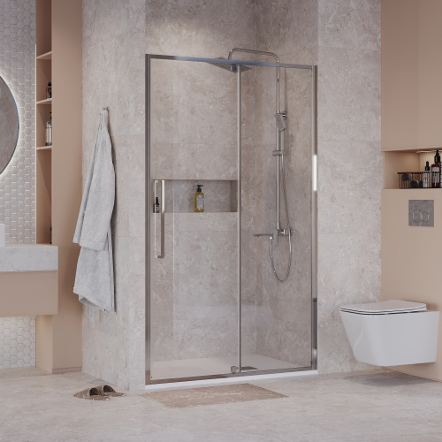 Душевая дверь Niagara Nova NG-66-11A 110х195 стекло прозрачное профиль хром глянцевый - фото 3