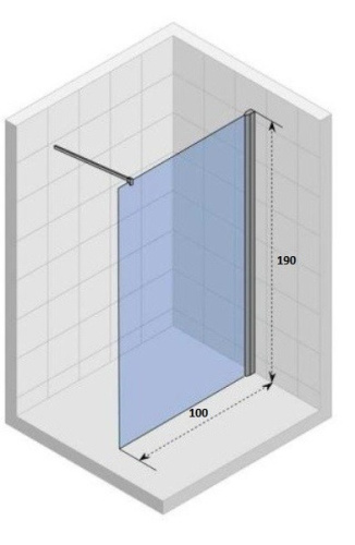 Душевая перегородка Parly T100F 100х190 стекло матовое 6 мм - фото 4