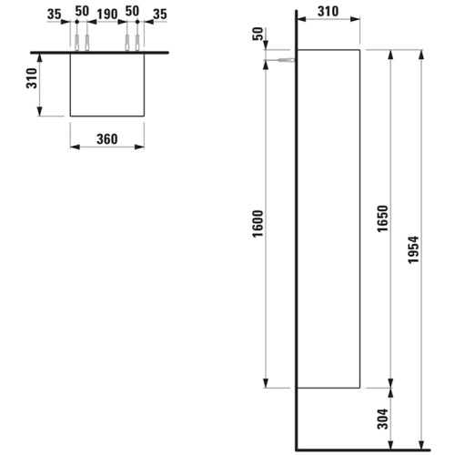 Шкаф-пенал Laufen Palomba 4.0675.1.180.222.1 36х31х165 цвет дерево - фото 2