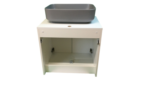 Тумба с раковиной Sintesi STL.W7019_SIN-LVB-APP-409GM 60х55х50 подвесная цвет белый/темно-серый - фото 3