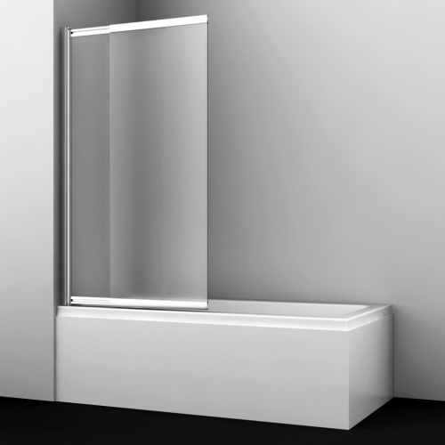 Душевая шторка на ванну Wasserkraft Main 41S 41S02-100 LM 100х140 стекло матовое профиль хром глянцевый ориентация левая - фото 3