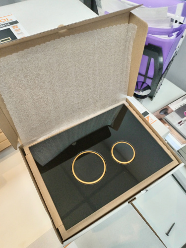 Клавиша смыва механическая KK POL Vitrum Grande V4 Orbis SPP/020/0/K цвет черный/золото - фото 2